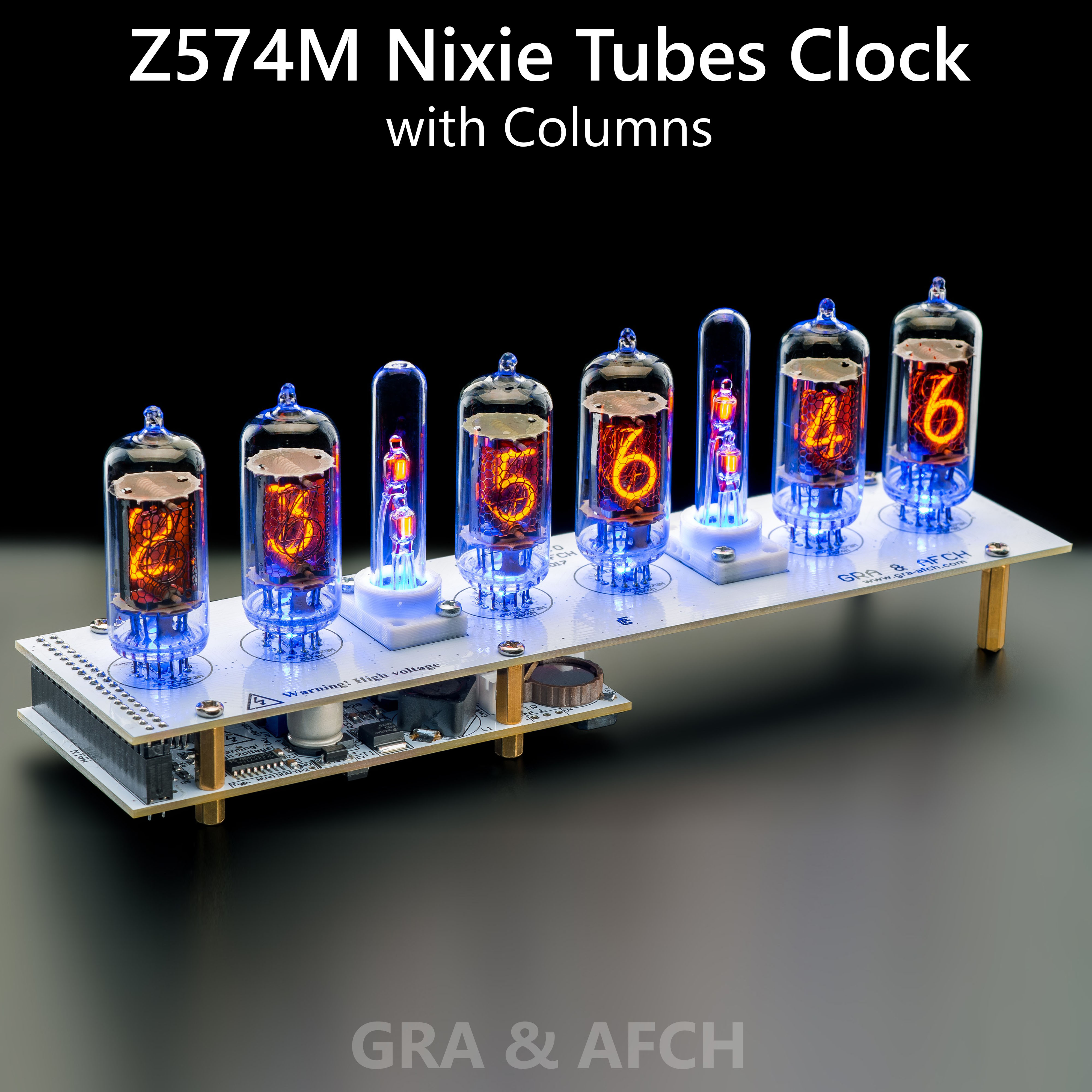 Z573M Nixie Clock with Dots [SMF, RGB, USB, Tunes] (Tubes