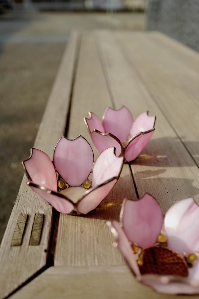 ステンドグラス ”SAKURA” キャンドルホルダー♪ | Green grain