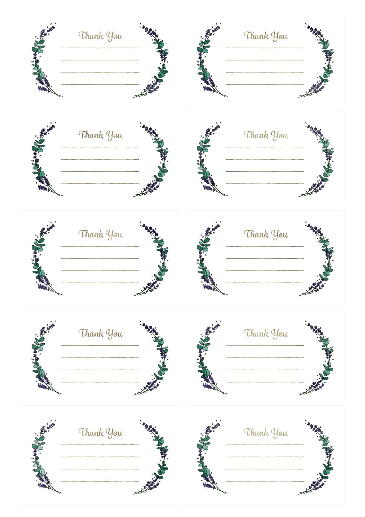 サンキューカードのテンプレート｜ラベンダー - GreenStock40