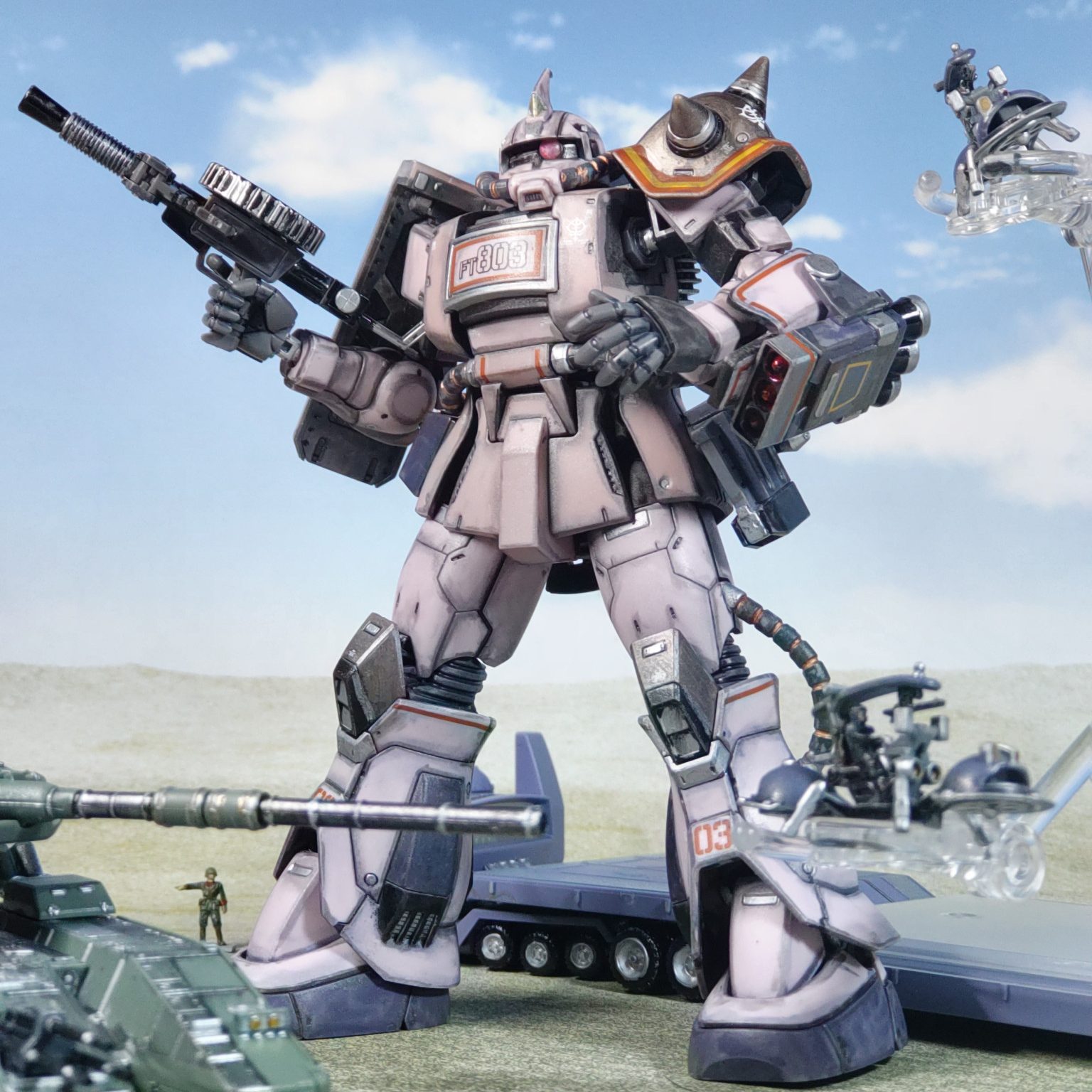 HG ザク・デザートタイプ ピンクパンサー隊機 ジオン軍地上部隊が征く