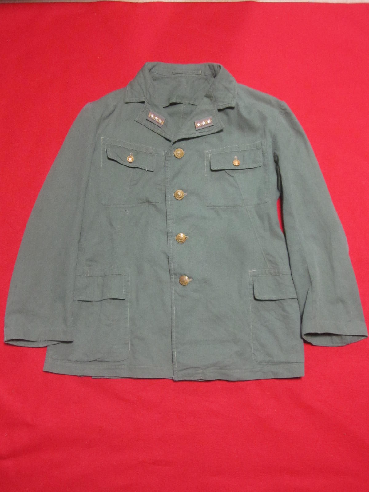 IJN Lieutenant 未使用 三種軍装 陸戦 大尉 士官 背バンド 深緑 【公式