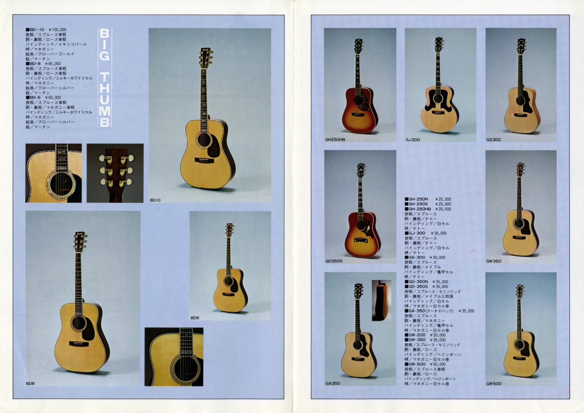 楽器カタログの世界 - サム アコースティックギターカタログ 1970年代