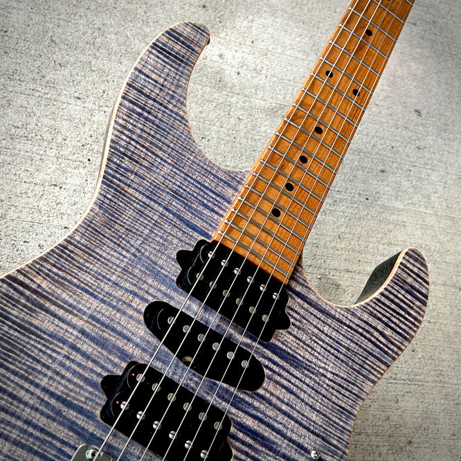 Suhr Modern Plus HSH Roasted Maple Fingerboard Trans Blue Denim