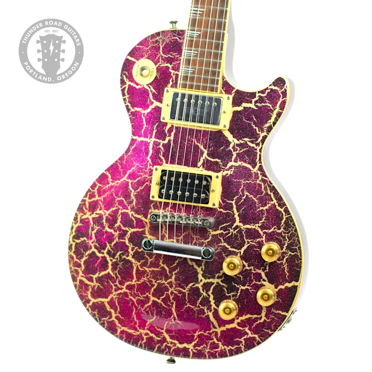 Epiphone Ltd Ed Les Paul Nuclear Extreme Purple Sparkle/White