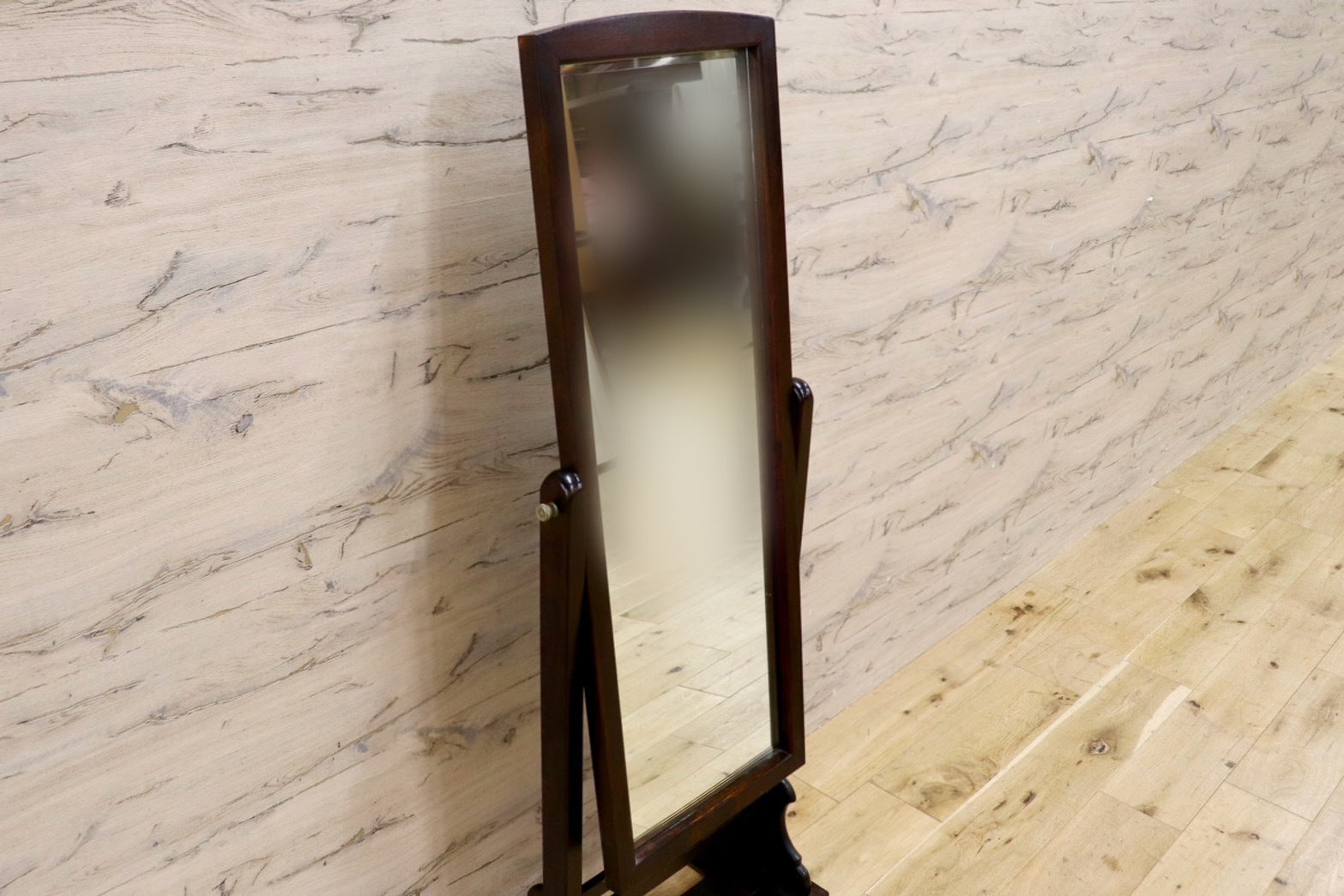 GMHK520○松本民芸家具 姿見 スタンドミラー 全身鏡 ミズメザクラ 民藝