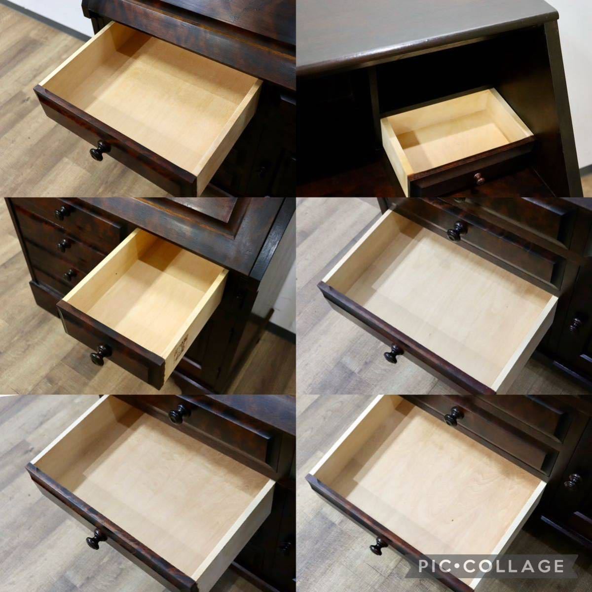 GMGN469○北海道民芸家具 ライティングビューロー 学習机 勉強机 書斎