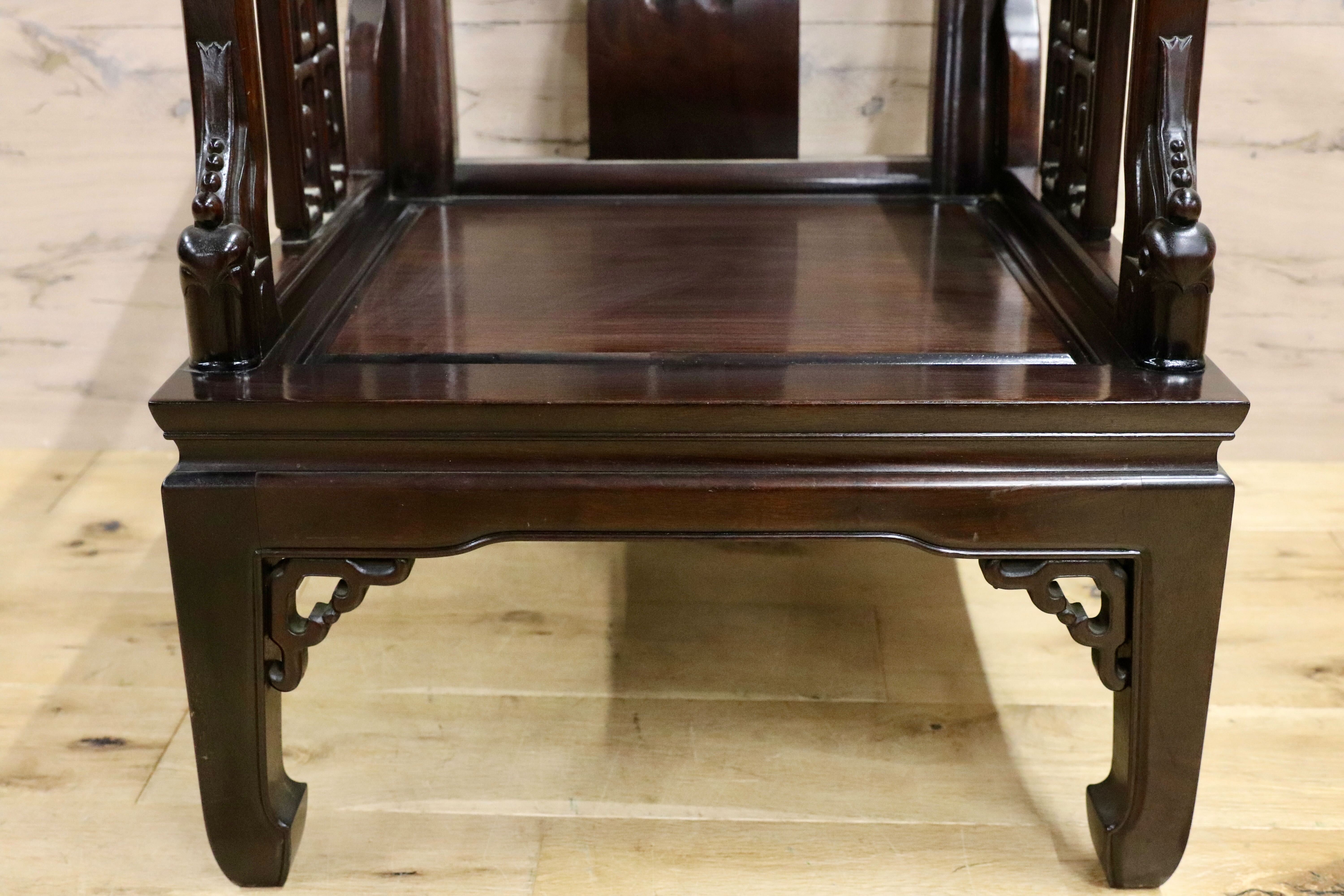 GMHS297M○中国美術 唐木家具 アームチェア 椅子 無垢材 民藝 最高級