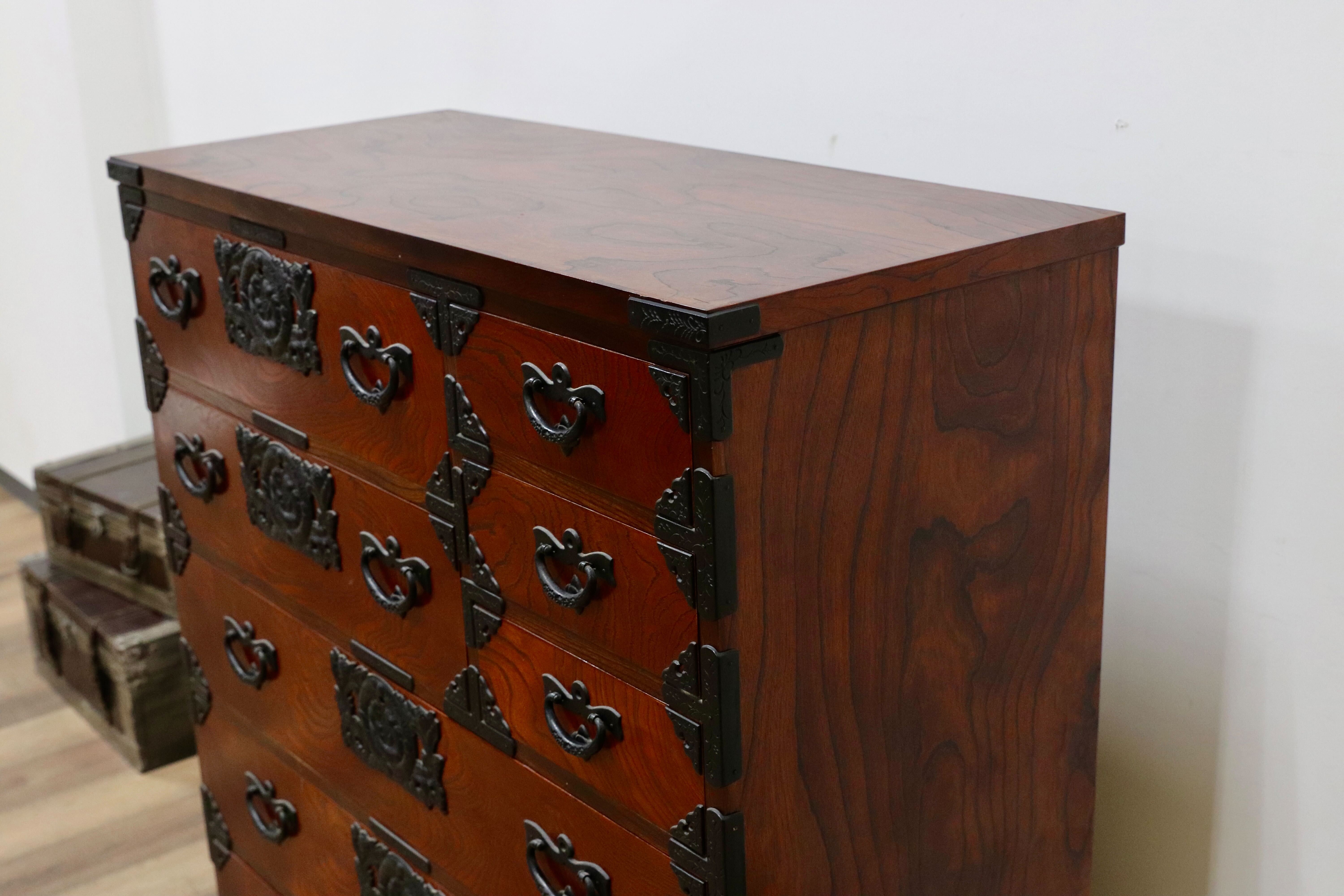 GMGS224○岩谷堂箪笥 整理箪笥 チェスト タンス 欅材 和家具 民藝 民芸