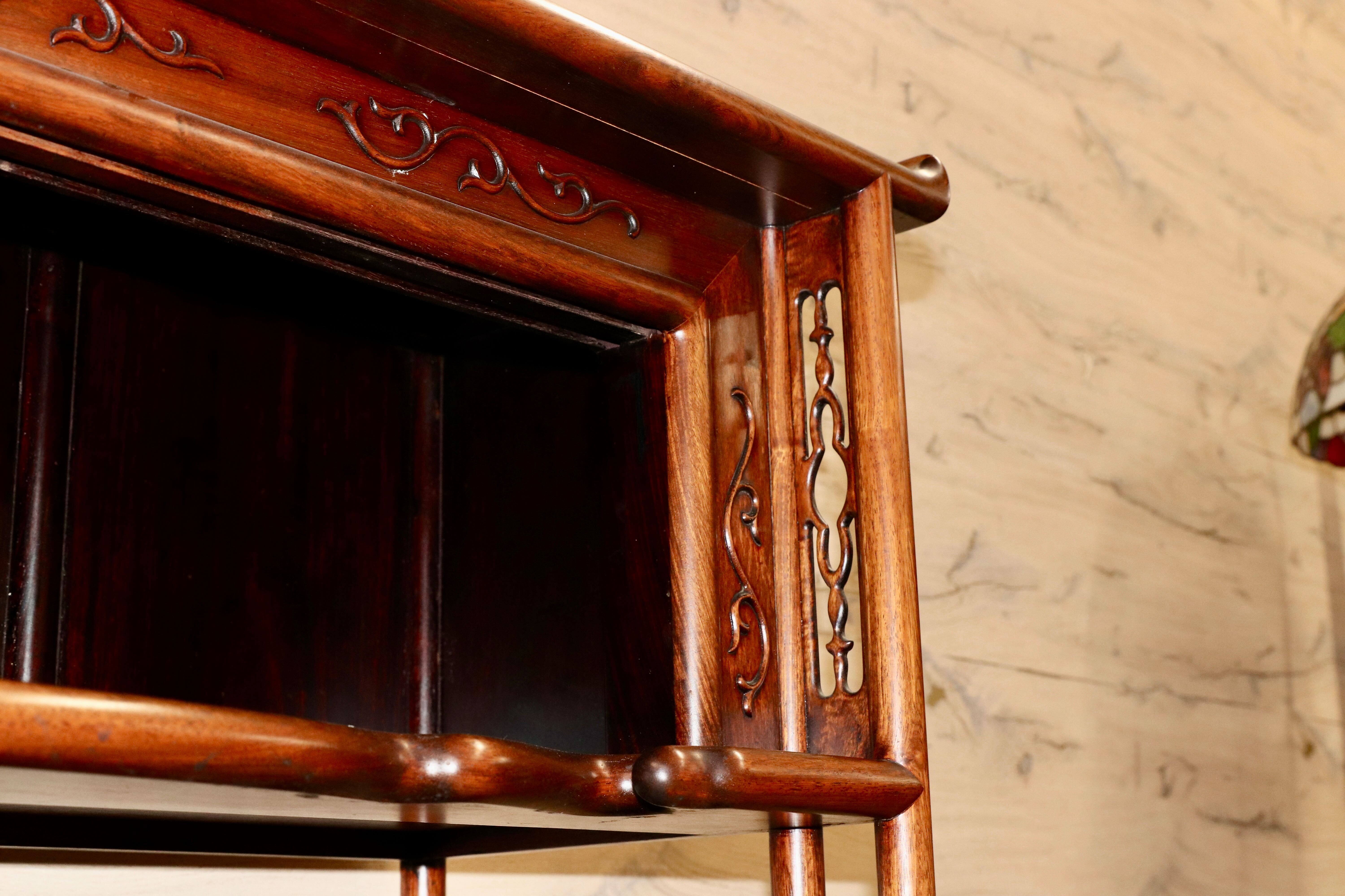 GMGH478○最高級 唐木家具 花梨 茶棚 飾り棚 サイドボード 和家具 和室