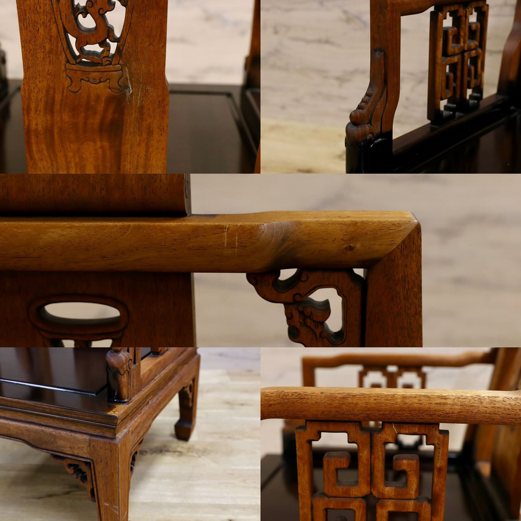 GMHS297H○中国美術 唐木家具 アームチェア 椅子 無垢材 民藝 最高級