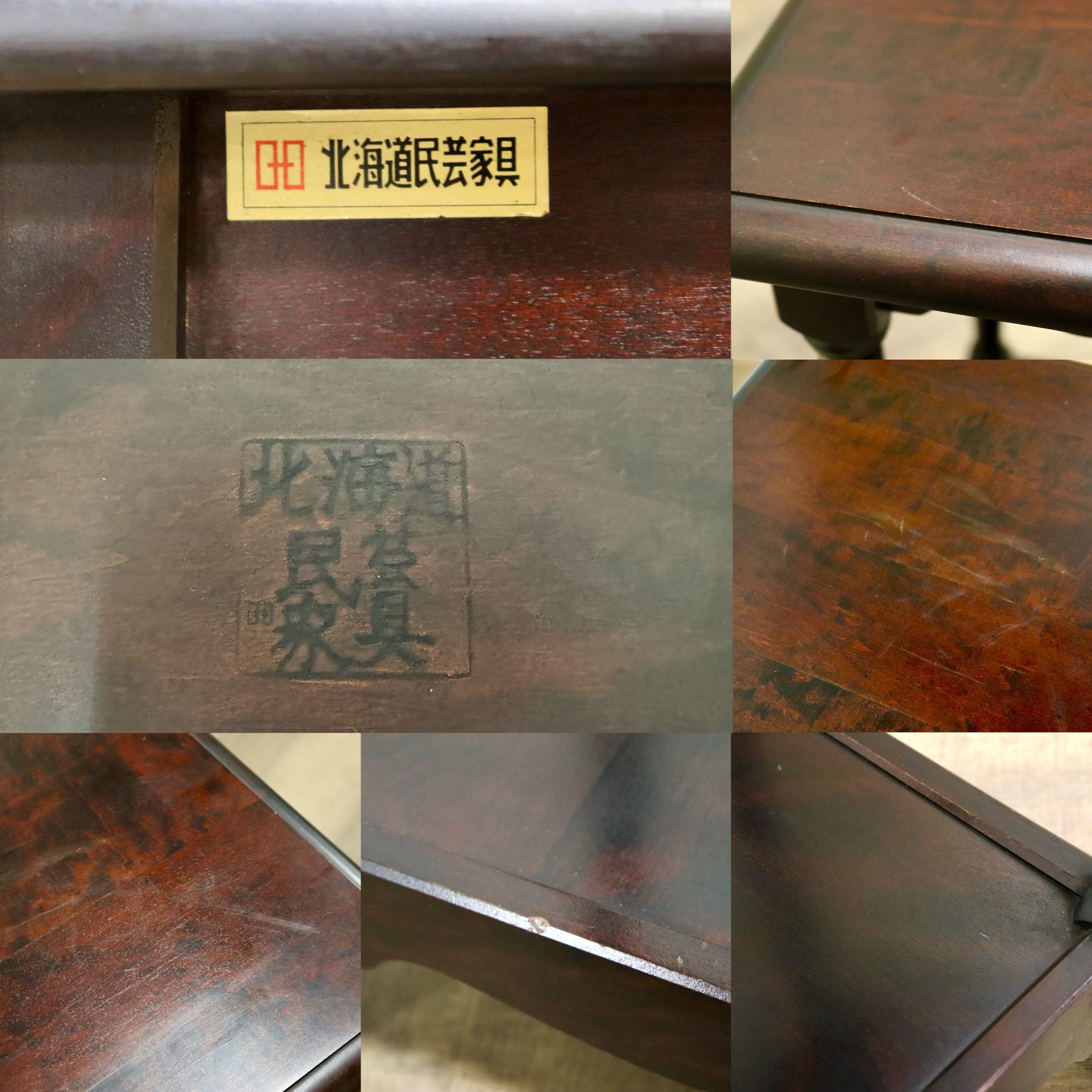 GMHH231○北海道民芸家具 サイドテーブル 花台 飾り台 ナイトテーブル