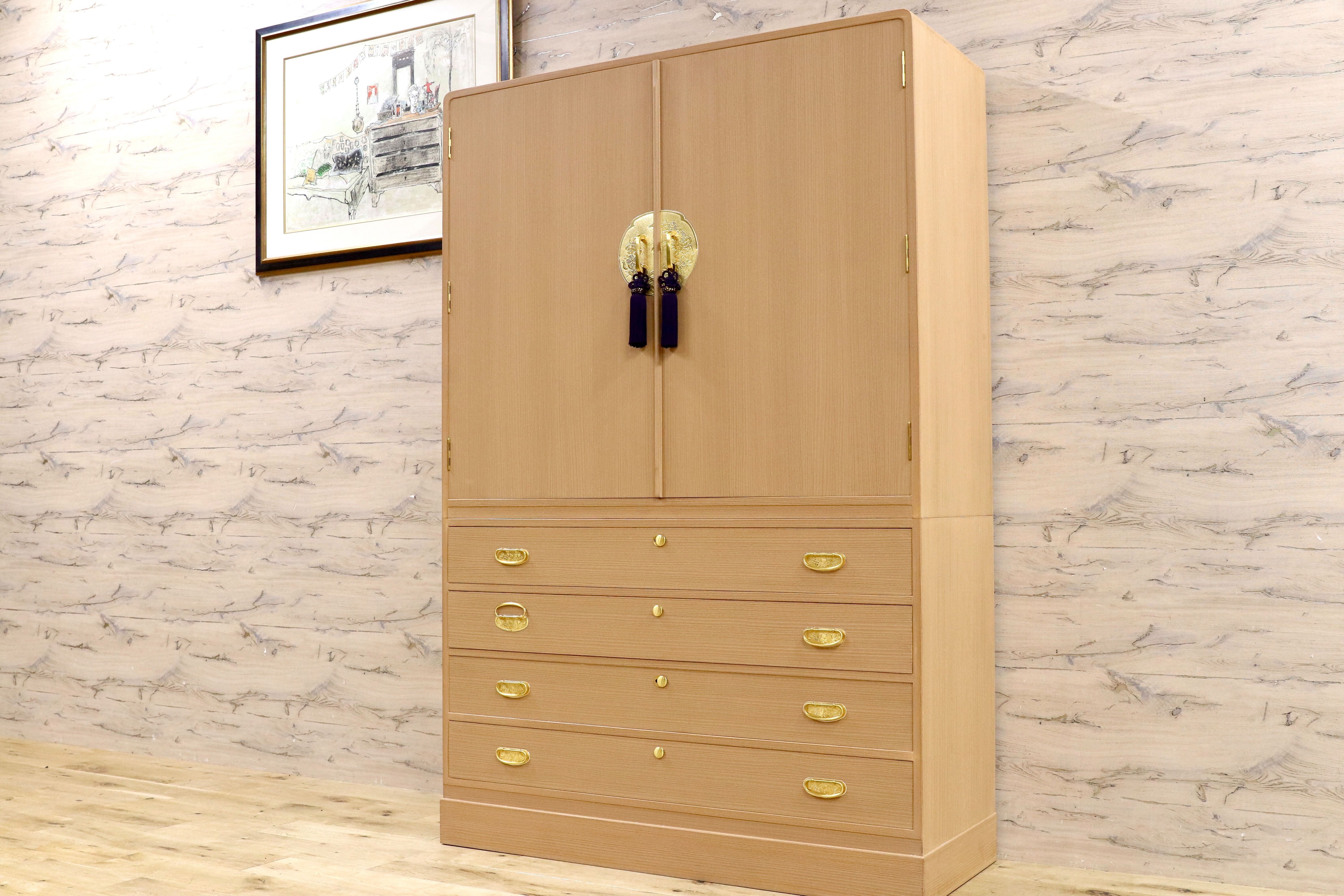 GMHK603○紀州箪笥 伝統工芸士 落合啓男 和箪笥 桐箪笥 最高級 和家具