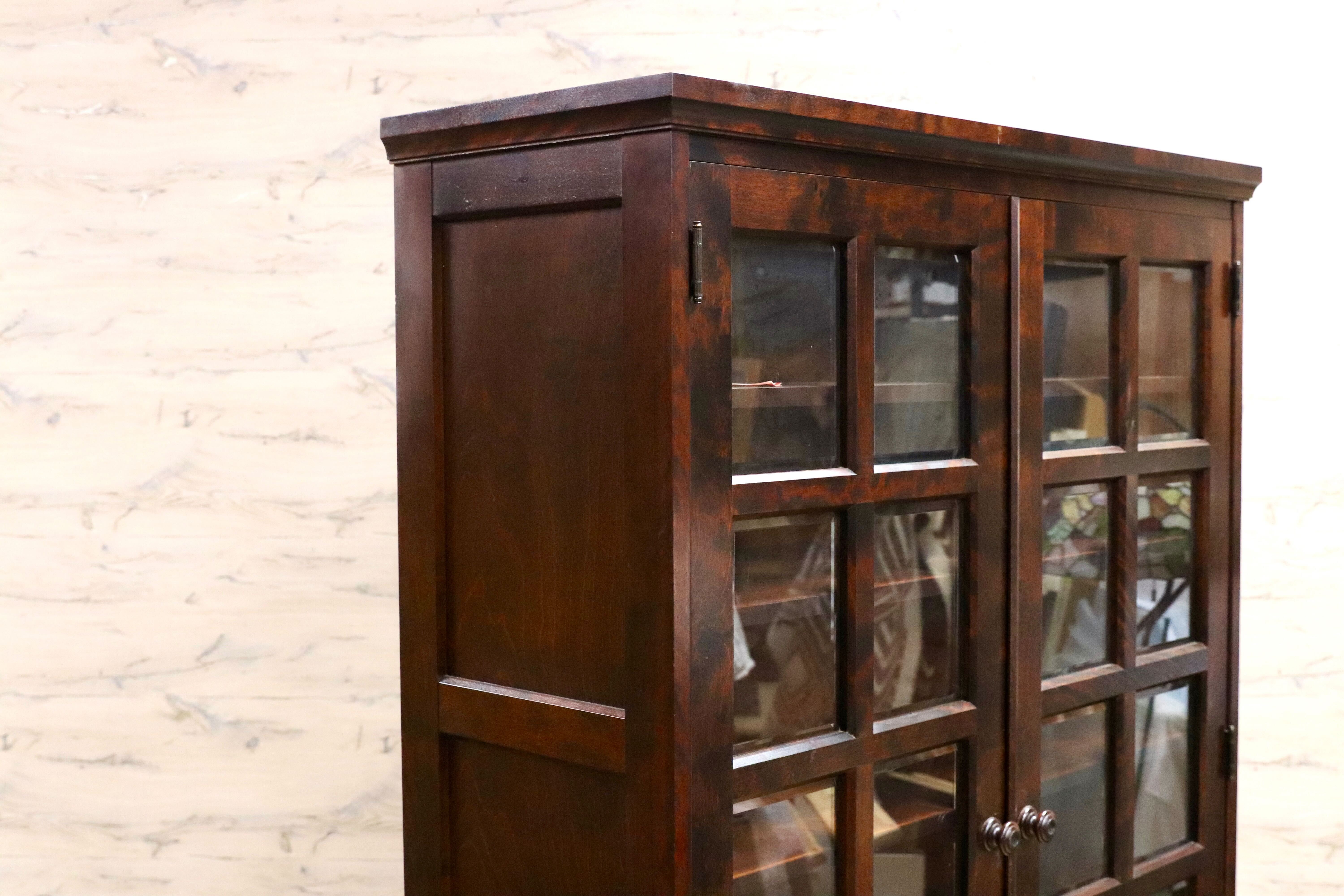 GMHN124○北海道民芸家具 書棚 本棚 水屋棚 キャビネット 飾り棚 樺材