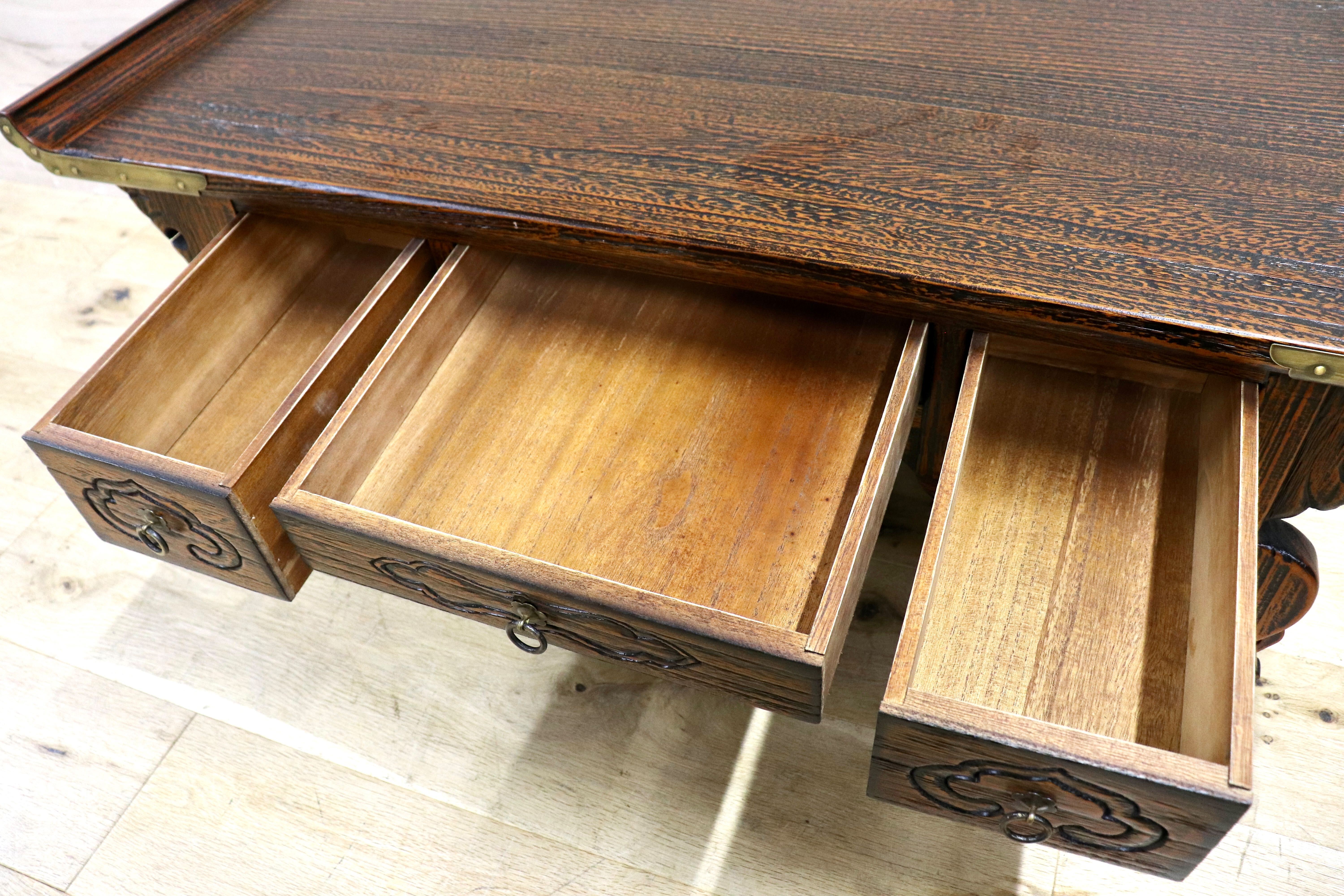 GMIS39B○李朝家具 机 文机 ライティングデスク 飾り台 引き出し