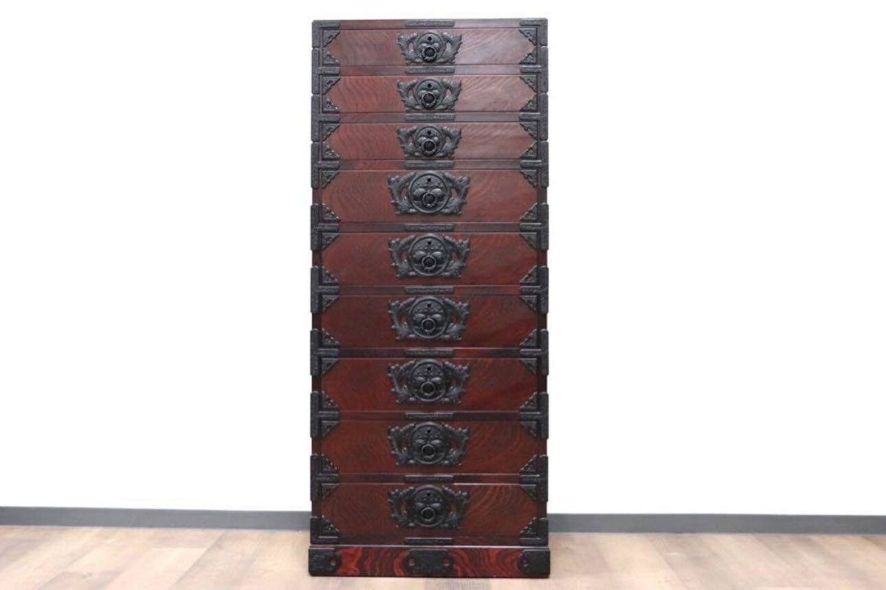 GMHS32○岩谷堂箪笥 整理箪笥 時代箪笥 9段チェスト 和箪笥 伝統工芸