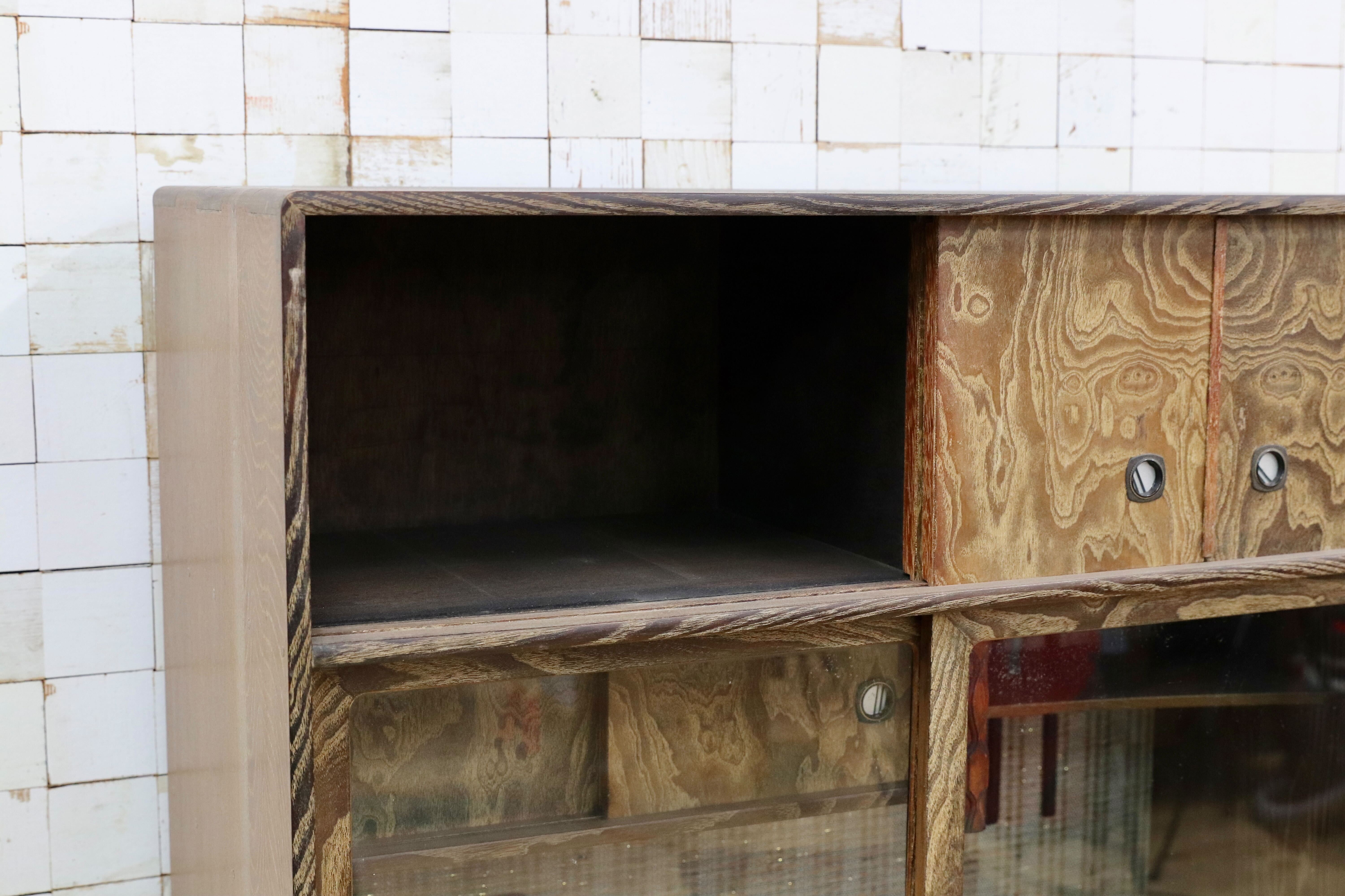 GMHO63○昭和レトロ 桑の木 茶箪笥 茶棚 飾り棚 キャビネット 和室