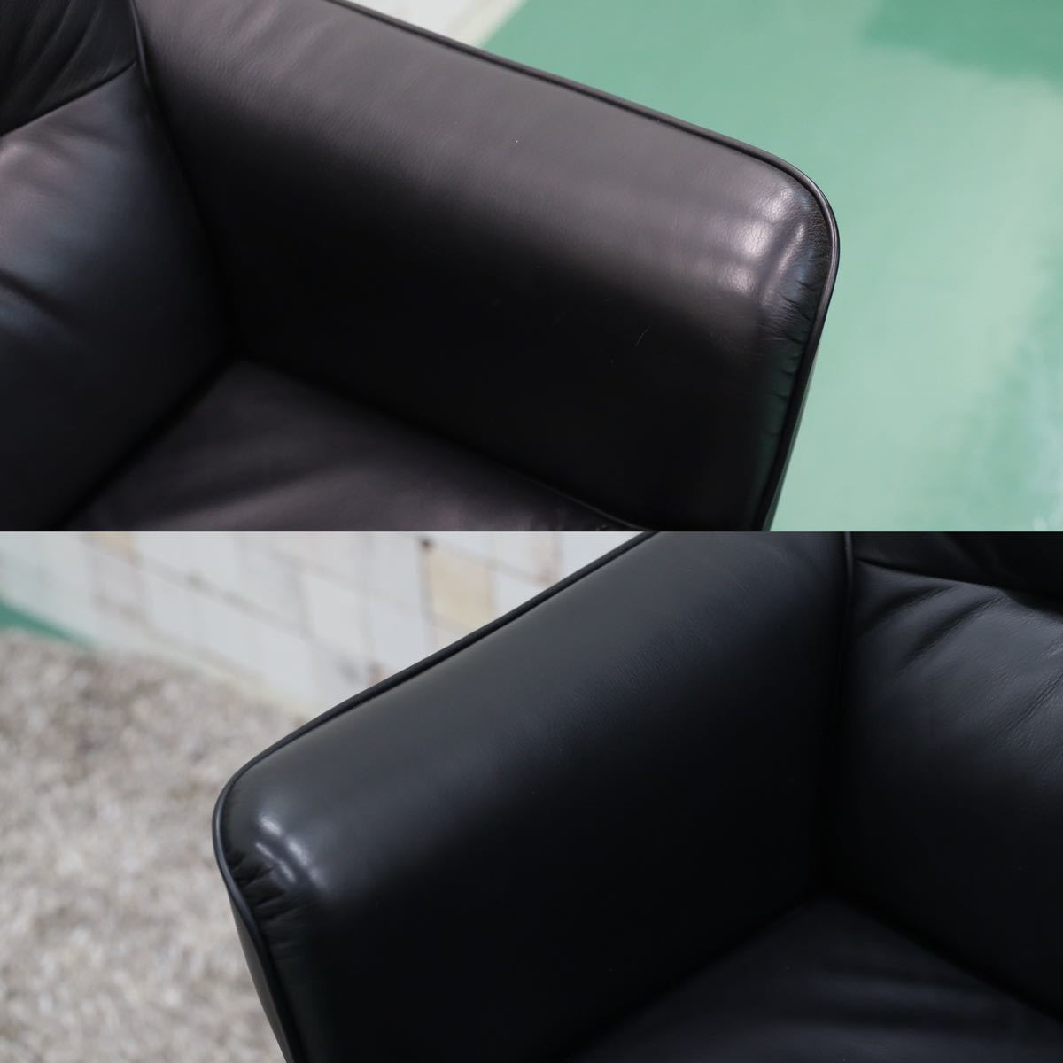 GMFK12B○karimoku / カリモク 書斎椅子 黒 本革 デスクチェア 椅子