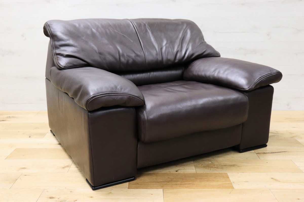 GMFN10C○karimoku / カリモク 1人掛けソファ シングルソファ 総本革