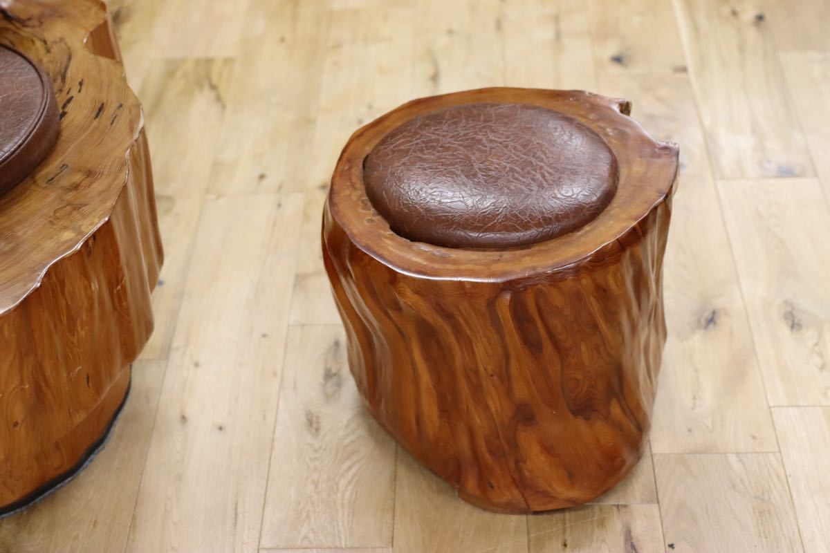 GMFS327○世界遺産屋久杉 大臣椅子 スツール 椅子 無垢材 伝統工芸