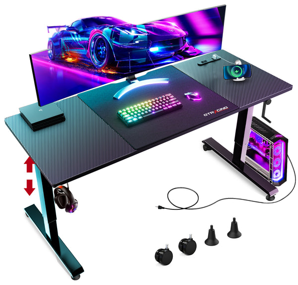 ゲーミングデスク 手動式昇降式デスク GTS114