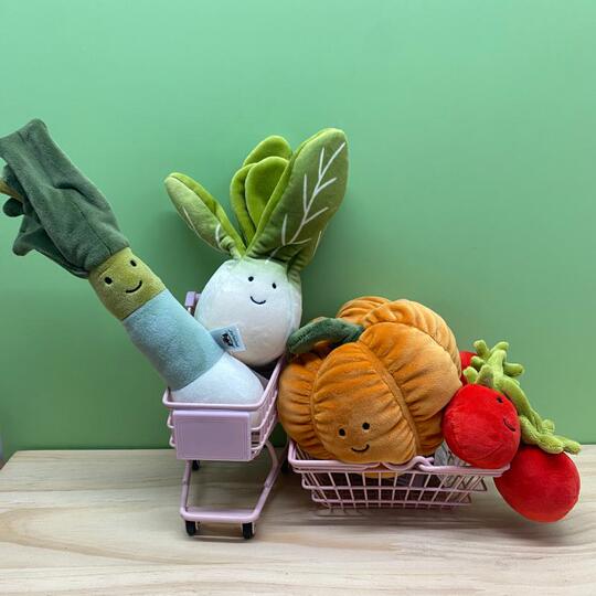 Jellycat ぬいぐるみ野菜人形 - ニンジン、ナス、タマネギ、ブロッコリー
