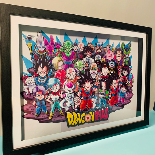 ドラゴンボールZ Qバージョン 3Dウォールアート - 悟空＆ベジータ