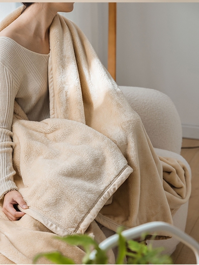 無印良品 厚手 冬用毛布 - コラルフリース、無地