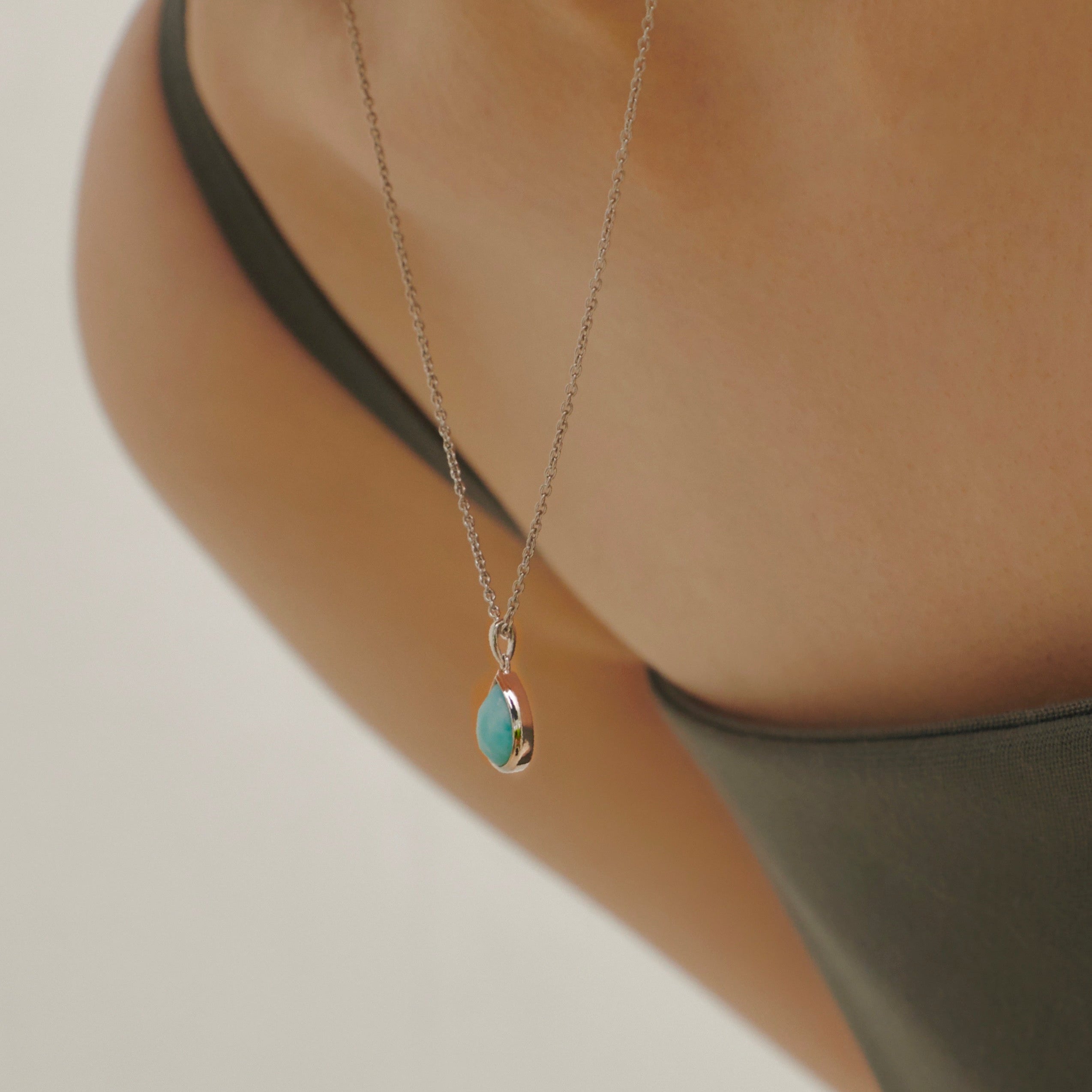 nature】ティアドロップ天然石ネックレス silver – h..Online Store