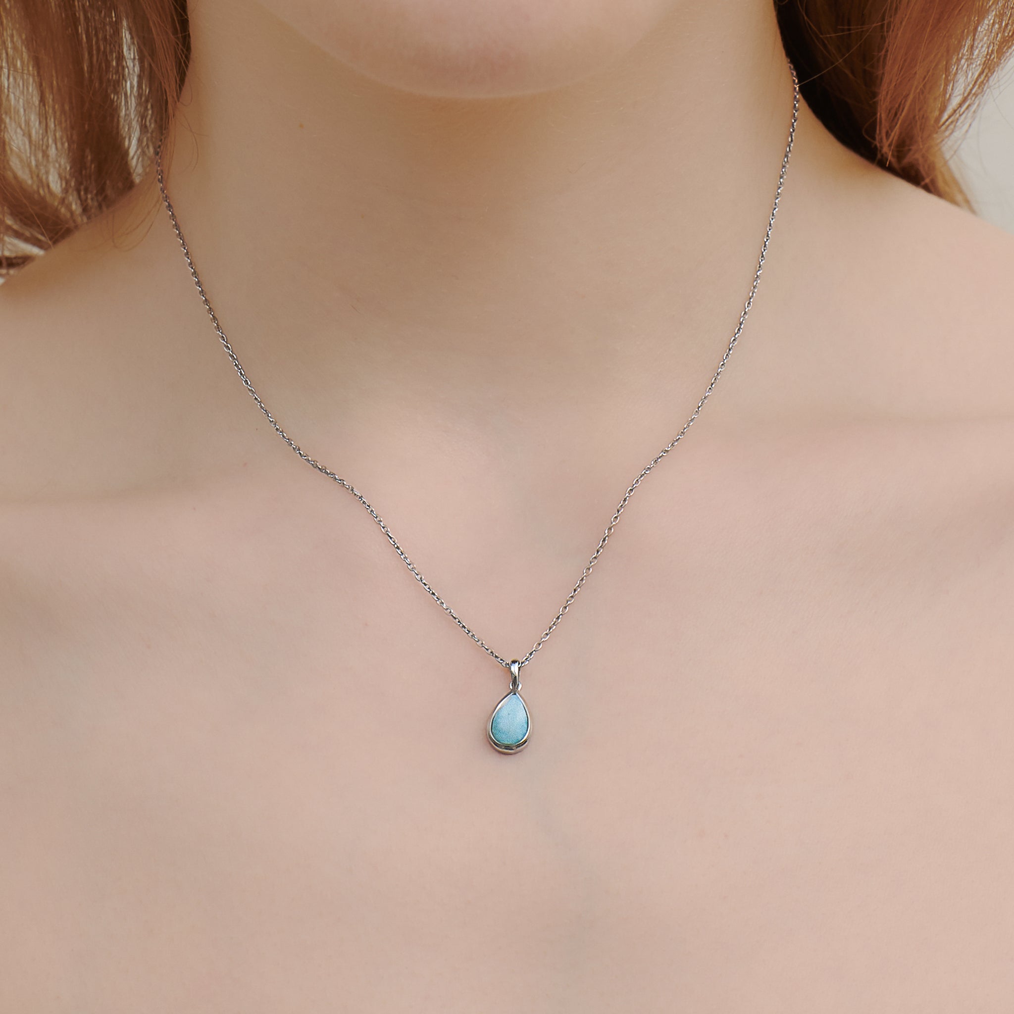 nature】ティアドロップ天然石ネックレス silver – h..Online Store