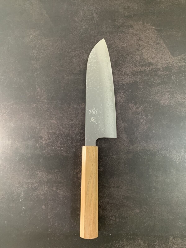 越前打刃物 瑞風 ダマスカス33層仕上げ V10鋼 槌目打ち 三徳