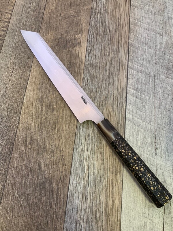 越前英雄作 伝統工芸士北岡英雄 積層青紙2号 切付柳刃240mm 水牛