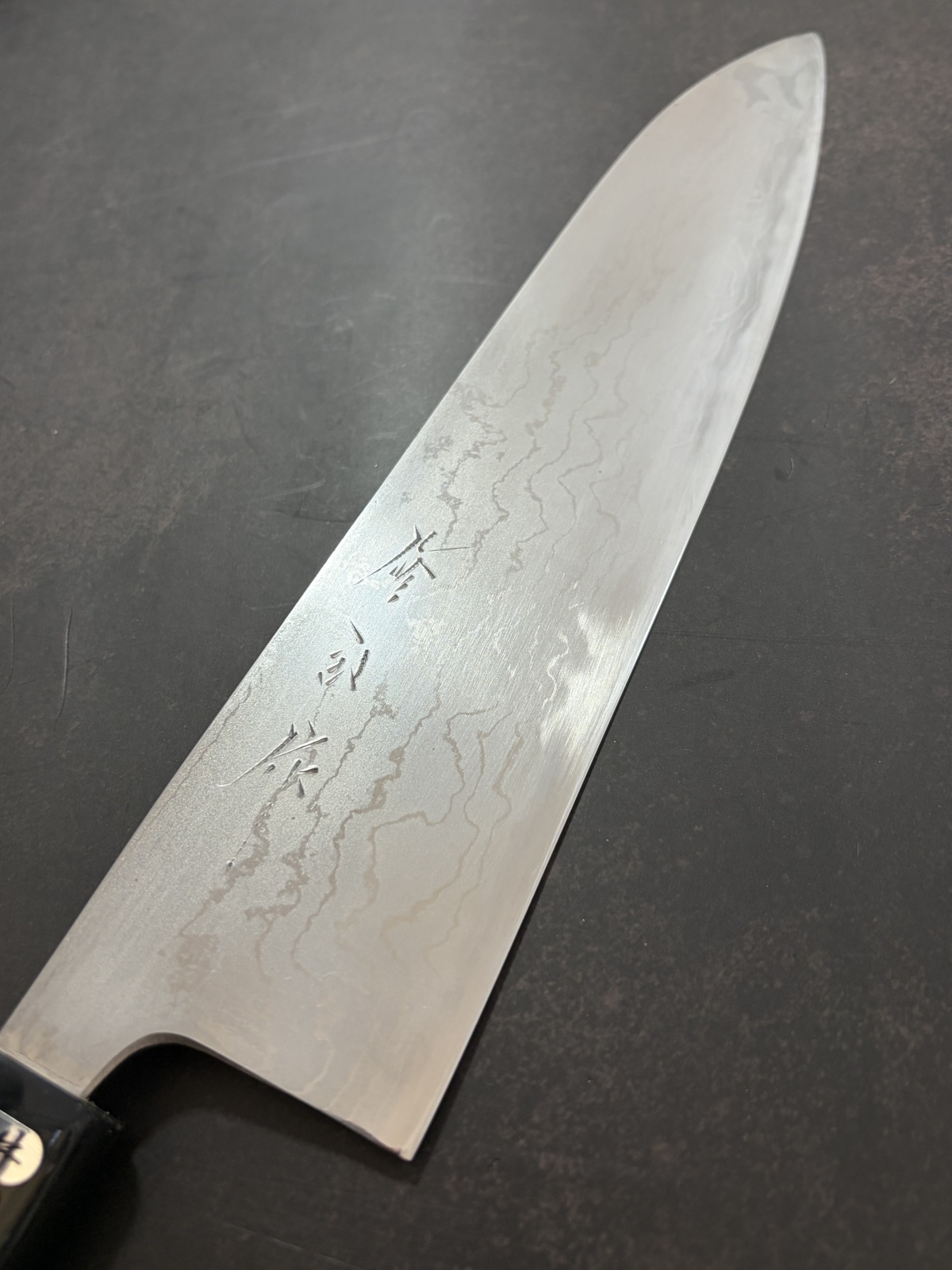 伝説の鍛冶職人外山修司 修司作 積層 青紙二号 和牛刀 水牛桂鎬柄