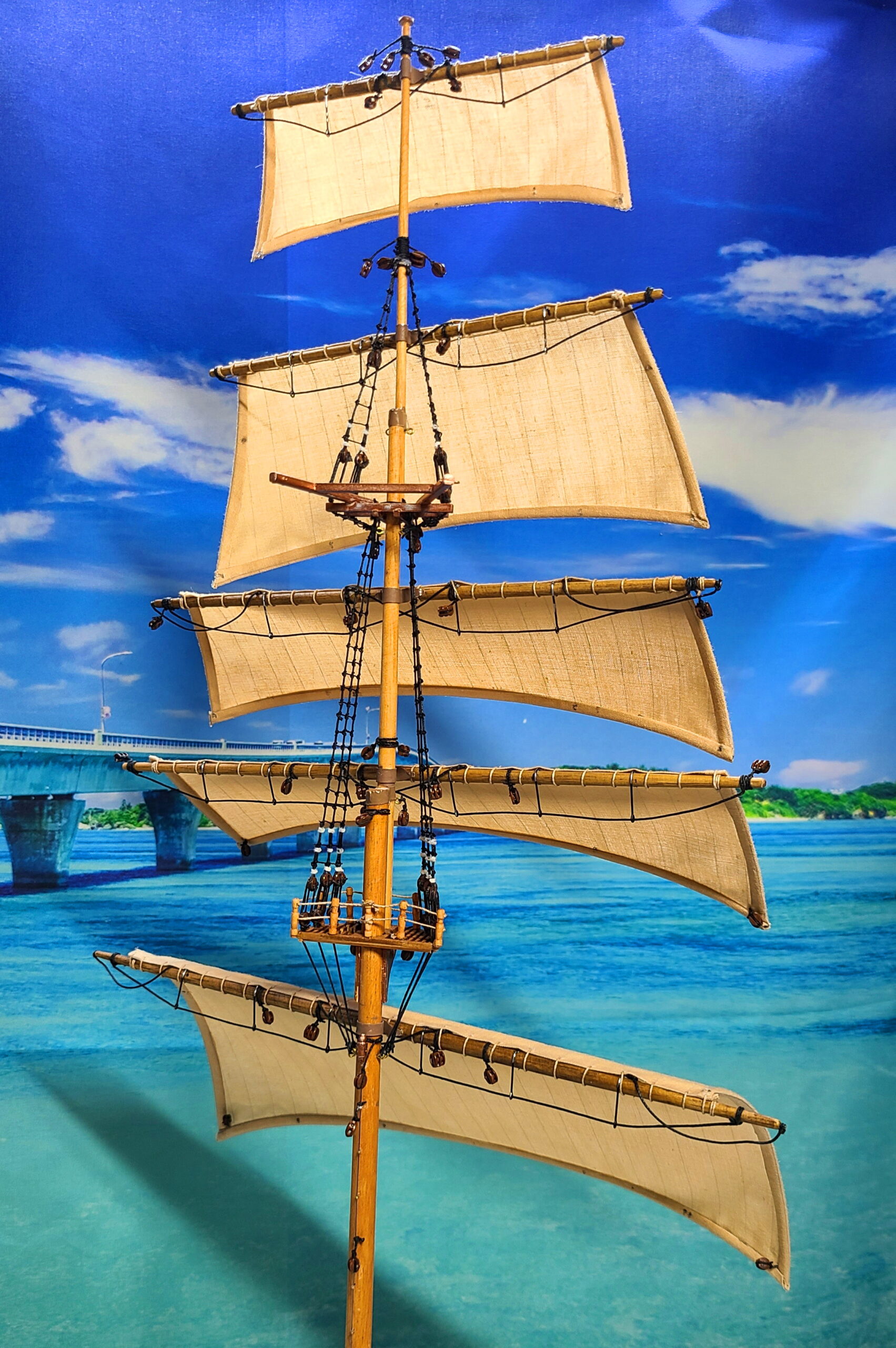 ㉔≪ カティサークを作るぞ‼《セイルを染めて 帆の膨らみを再現》