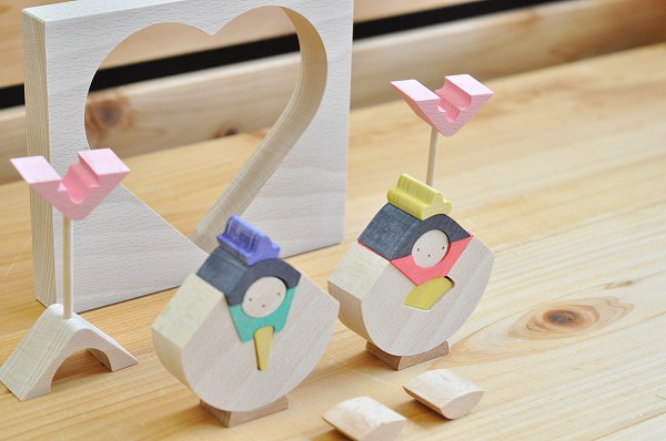 雛人形 遊プラン・小黒三郎 ハートびな 木のおもちゃHANA