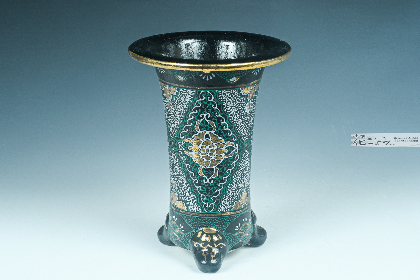 華氏絵付・花菱文古鉢写し京樂蘭錦鉢】 - 東洋蘭専門店 花ごよみ