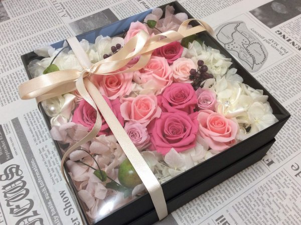 かわいいハート型！！バレンタインにプリザーブドフラワーでフラワー