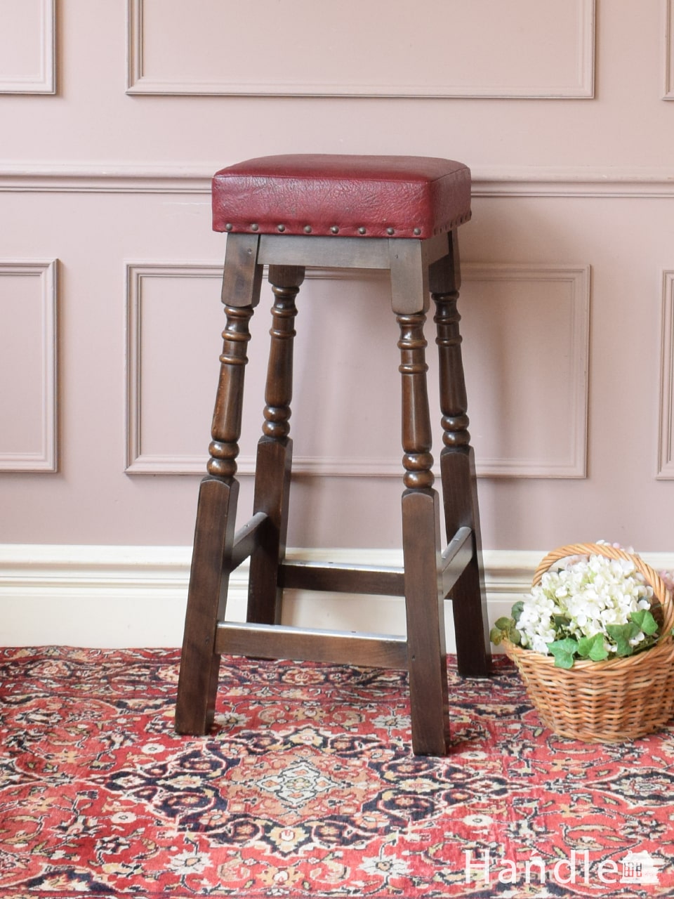 イギリスのアンティークチェア、エレガントな脚のフットスツール