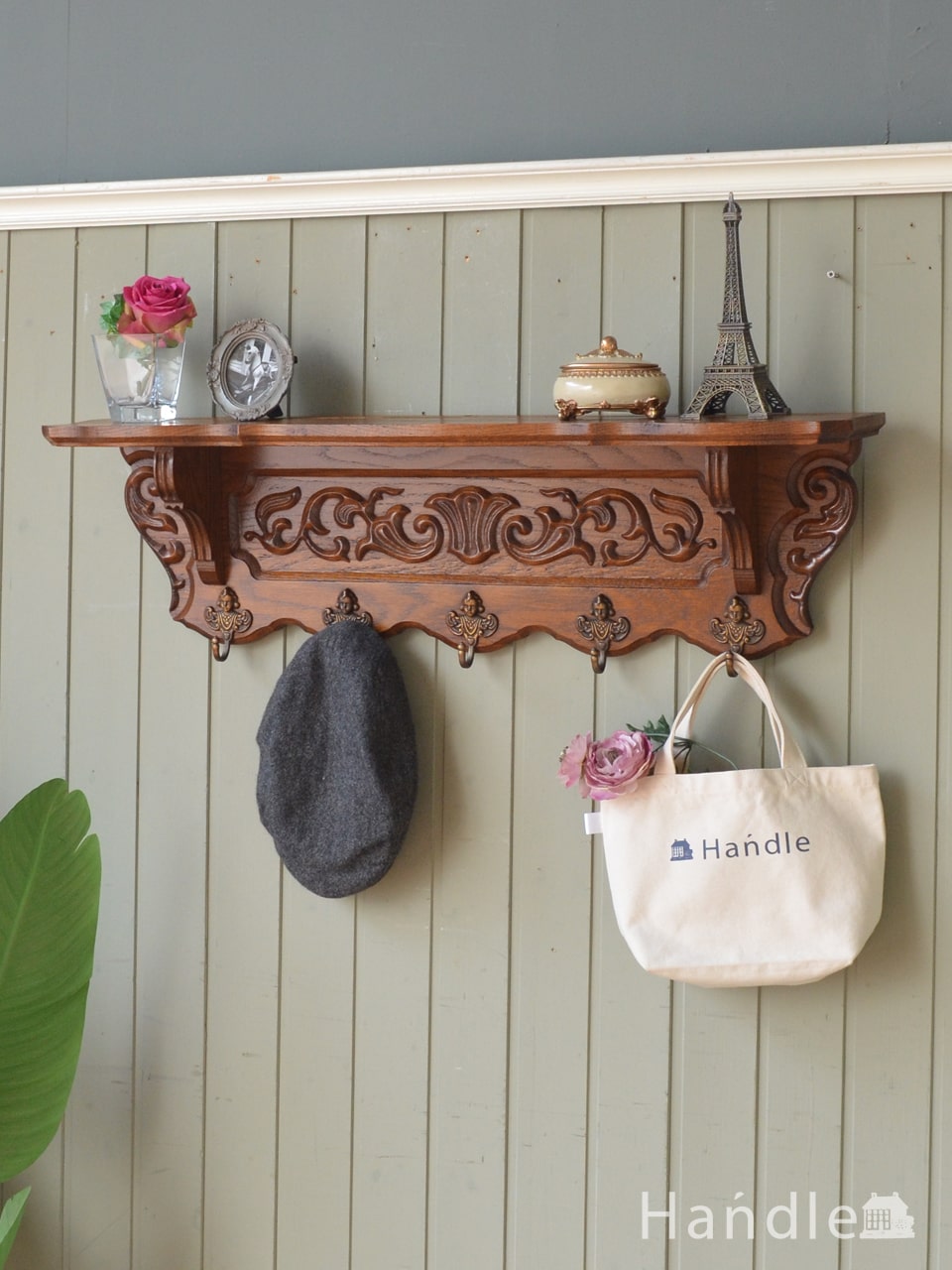 フランスのアンティークウォールシェルフ、優雅な彫のウォールハンガー