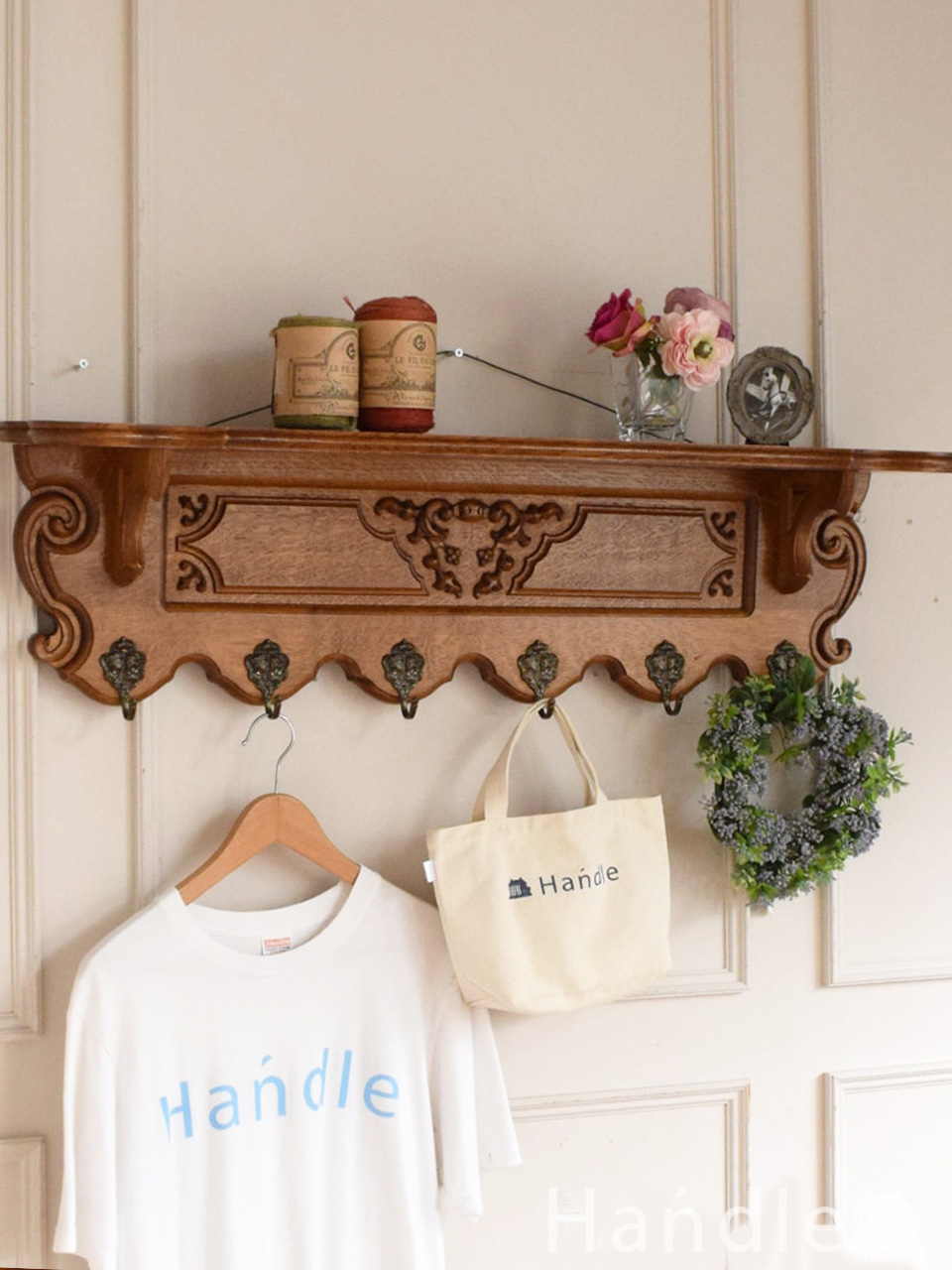 フランスアンティーク ナポレオン3世ウォールシェルフ（ブラック）(m