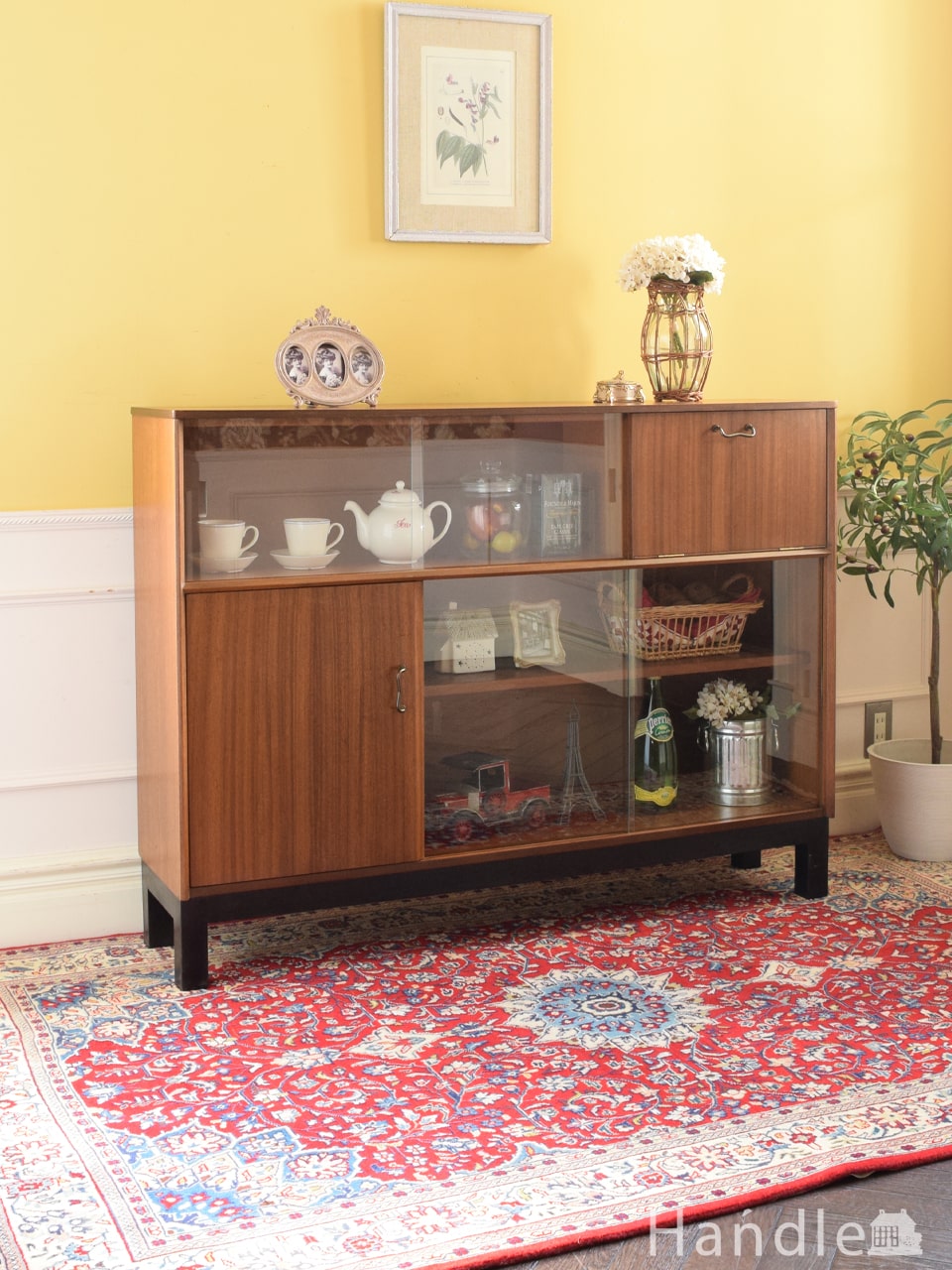 old maison ヴィンテージ ガラスキャビネット フレンチシャビー