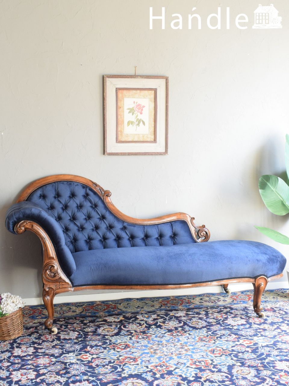 英国アンティークの美しい長椅子、マホガニー材のおしゃれなセティ(z