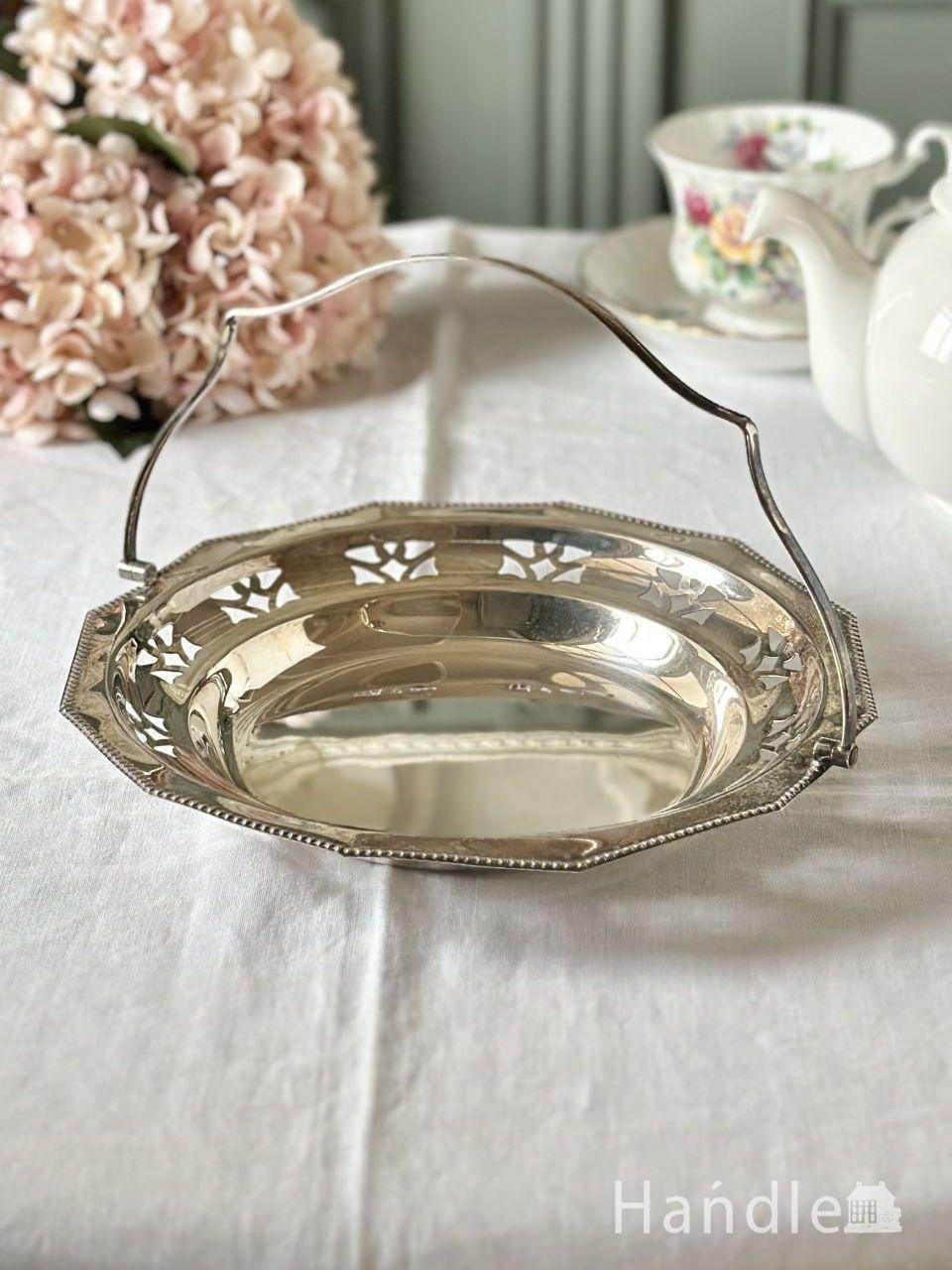 イギリスで見つけたキレイなアンティーク バスケット(k-1675-z