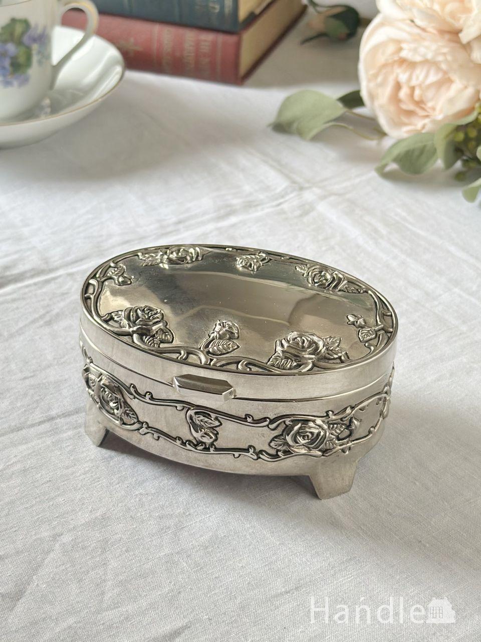 ハマースレイ窯のすみれ柄のアンティークトリンケットボックス