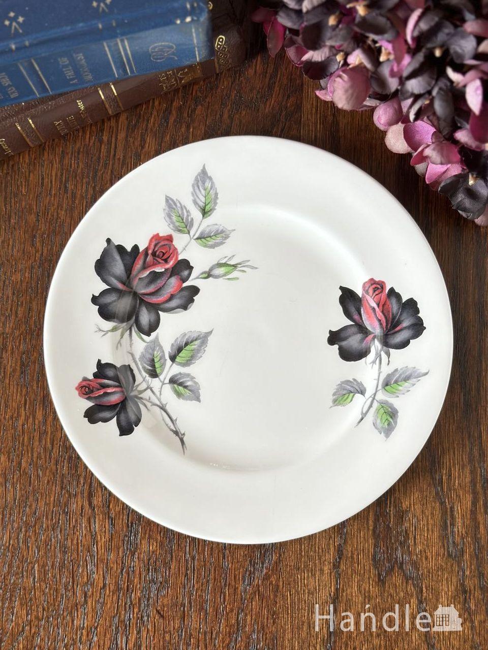 英国のアンティーク陶磁器、ロイヤルアルバート社のバラプレート