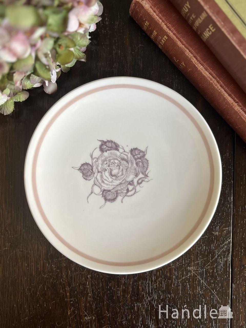 スージークーパー（Susie Cooper）のアンティーク皿、Sepia Rose