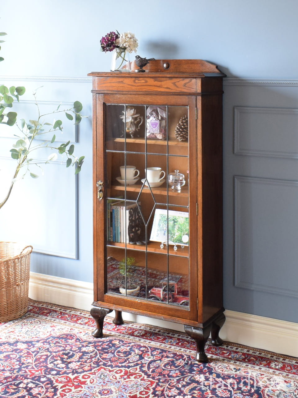 フランスから到着した優雅なアンティークウォールキャビネット(j-2445