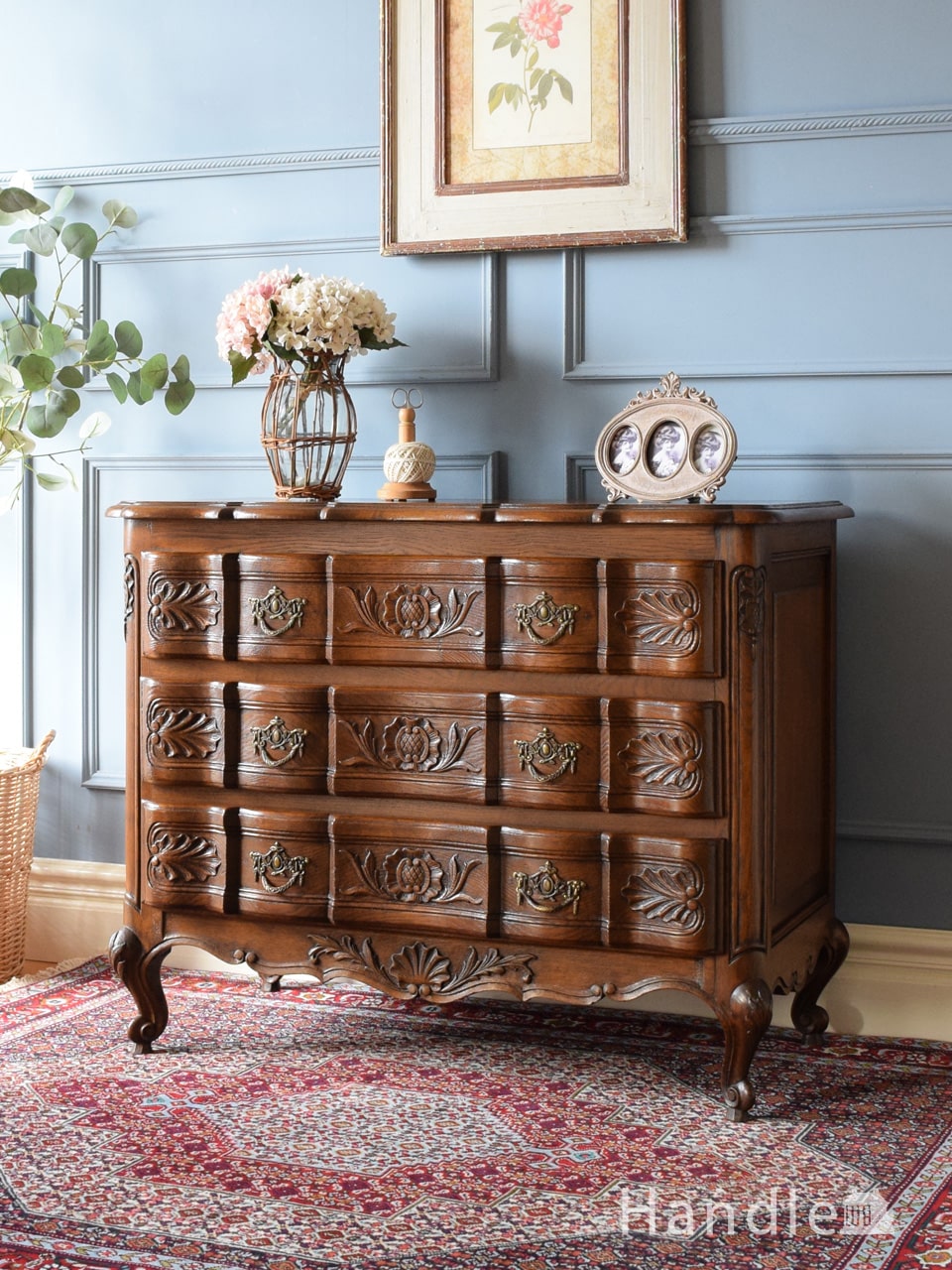 アンティークのチェスト、美しいイギリスの整理タンス（ドロワー）(k