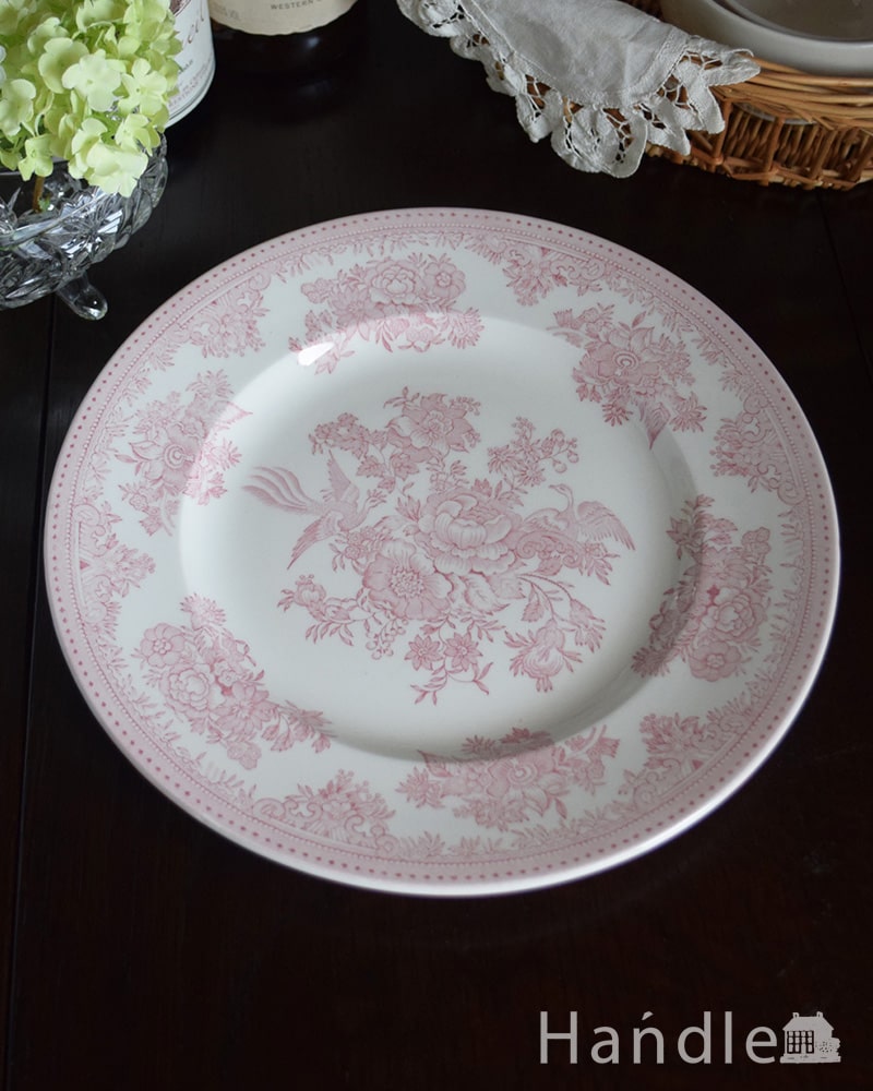 英国輸入雑貨 バーレイ社のプレート25.5cm（ピンクアジアティック