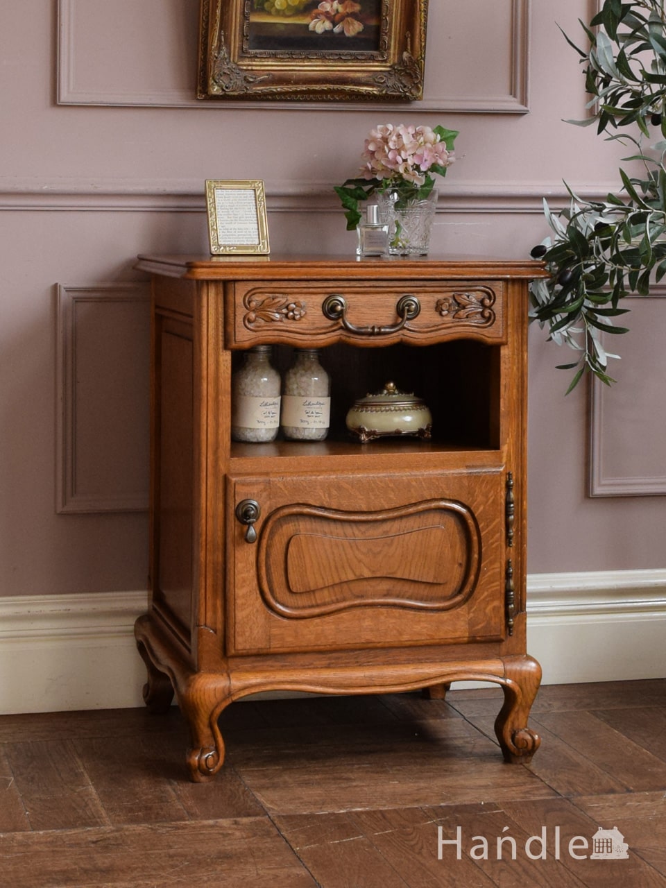 アンティークのキレイな英国家具、マホガニー材のコールボックス(j