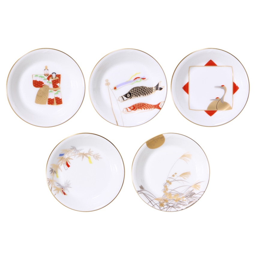 大倉陶園 五歳時記 小皿揃え（5枚）（絵替わり）: TORIYOSE | HANEDA